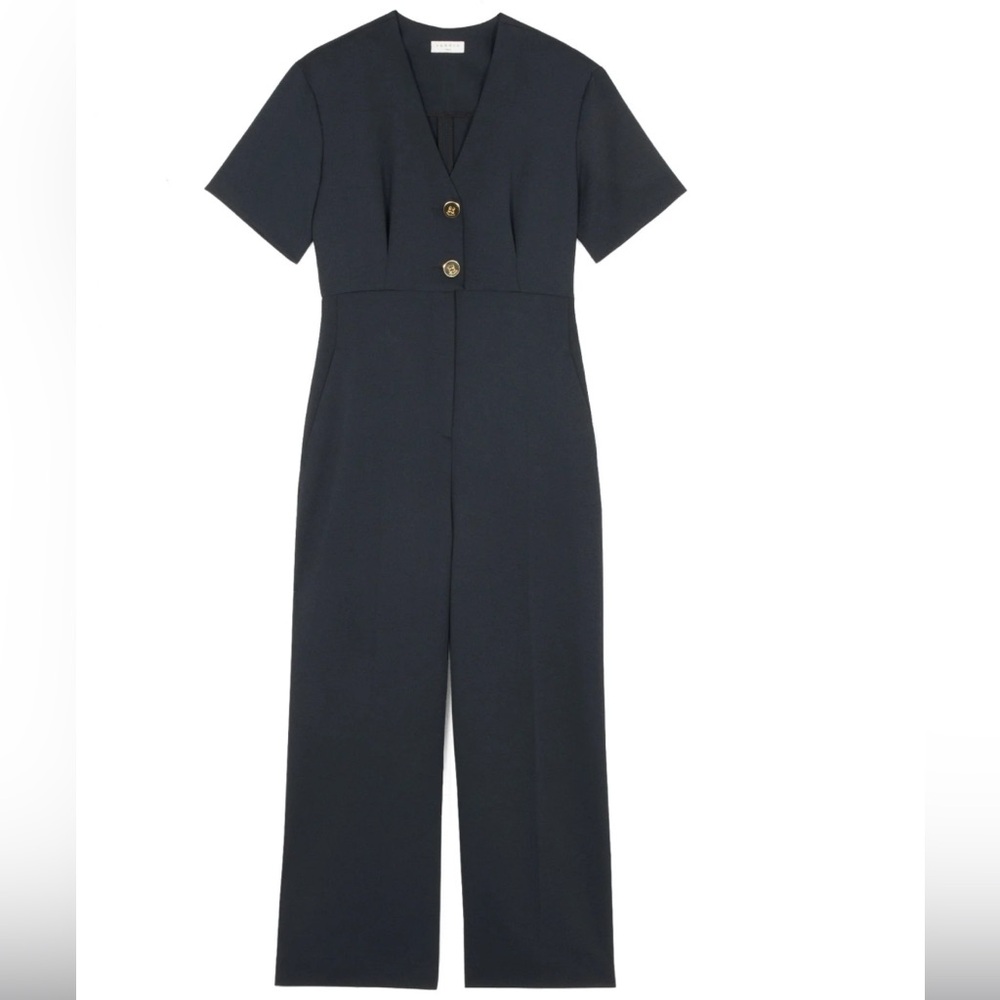 Sandro Paris Willy button jumpsuit size 40 - Picture 2 of 15
